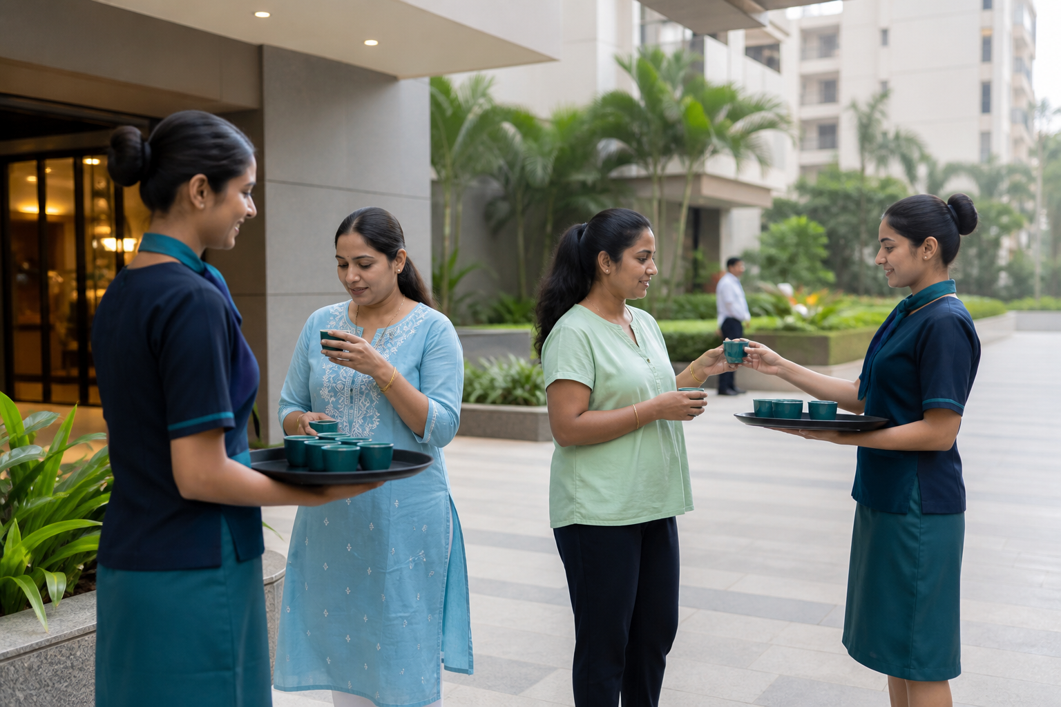 On-ground team greeting guests during a live brand activation